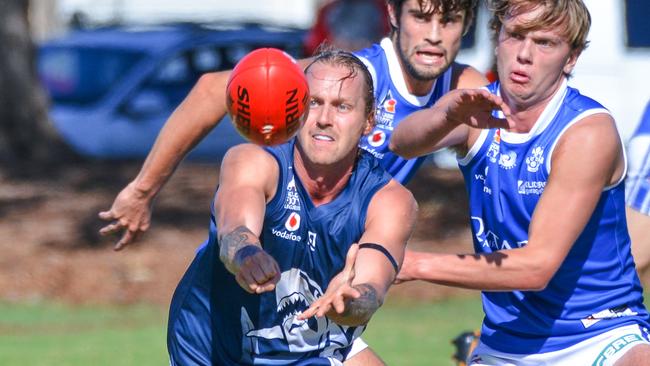 Henley’s Ben Lodge in action when the Sharks met Henley earlier this season. Lodge was one of Henley’s best during the sides’ clash at the weekend. Picture: AAP/ /Brenton Edwards