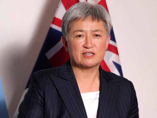 This handout photo released by Australia's Department of Foreign Affairs and Trade on September 24, 2024, shows Australia's foreign Minister Penny Wong speaking to media in New York about a proposed UN declaration on the protection of humanitarian workers. Wong is in the US to lead Australia's delegation to the 79th session of the United Nations General Assembly from September 23-27. (Photo by ANDREW KELLY / AUSTRALIA'S DEPARTMENT OF FOREIGN AFFAIRS AND TRADE / AFP) / XGTY / ---EDITORS NOTE ----RESTRICTED TO EDITORIAL USE MANDATORY CREDIT "AFP PHOTO / AUSTRALIAN DEPARTMENT OF FOREIGN AFFAIRS AND TRADE/ ANDREW KELLY â NO MARKETING NO ADVERTISING CAMPAIGNS - DISTRIBUTED AS A SERVICE TO CLIENTS