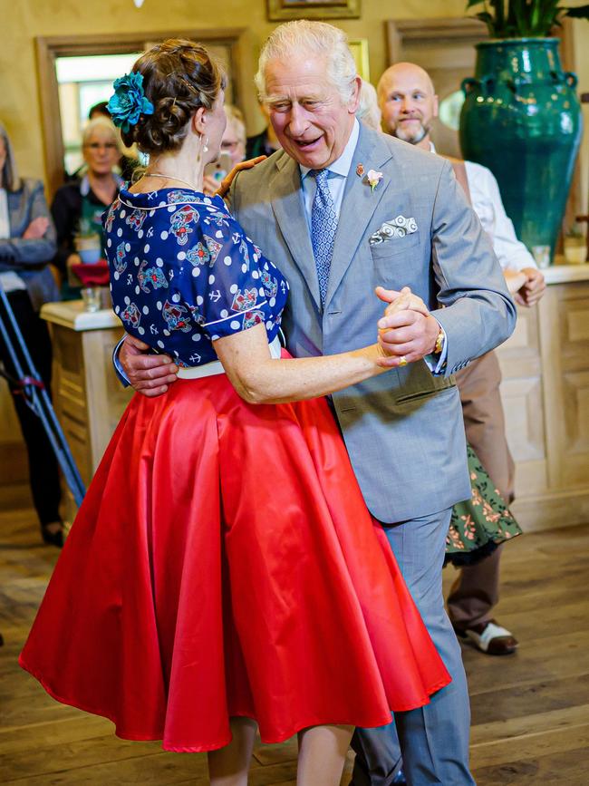 Prince Charles with Bridget Tibbs during a Jubilee tea dance on May 31.