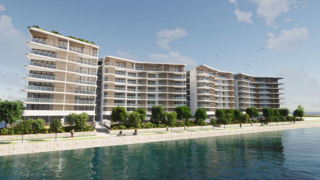 The St Clair apartments were set to have a 130m Lake Kawana frontage.