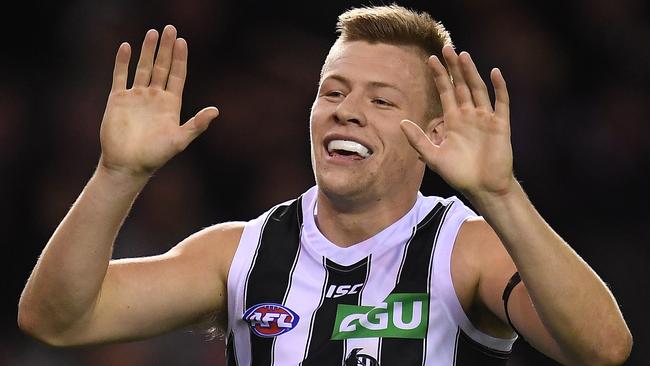 Jordan de Goey has kept his promise, signing a two-year extension with Collingwood. Picture: AAP