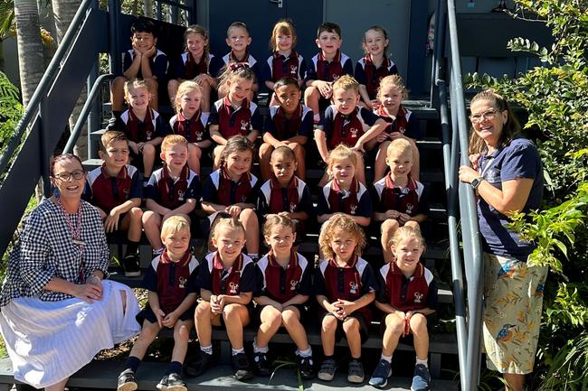 Moranbah East State School Prep C Front Row: Shae Hartland, Ivy Boles, Charlotte Cambridge, Nukalu Feldman-Beezley, Marlee Bowater. 2nd Row: Archer Marek, Maisey Bullivant, Anita Carr, Noretta Billy, Mercy-Grace Schmidt-Allman, Chase Tom3rdRow: Harley Gottke, Cayde Barnes, Lacey Waring, Royce Nicholson-Huni, Oliver Bird, Leah Frost. Back Row: Nicolas Rojas Andrade, Indi Reinke, Hunter Jackson, Isla Sleeman, Korben Malcom, Ella Pratt. Teacher: Raelene Sproxton, Teacher Aide: Linda Krause