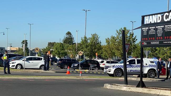 Police at the scene after a bomb was found. Picture: Facebook