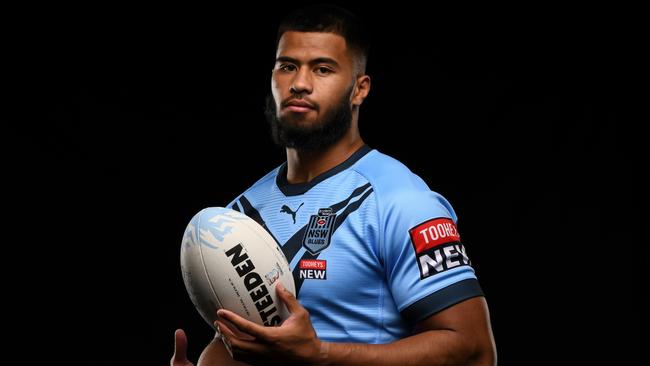 Payne Haas is a softly-spoken wrecking ball for the Blues. Picture: NSWRL