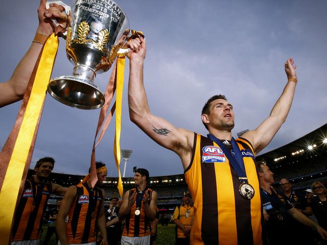 AFL Grand Final 2015 Luke Hodge and the premiership cup. Picture: Wayne Ludbey