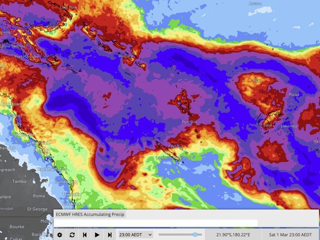 A tropical low off the Queensland coast could form into a tropical cyclone by Sunday. Picture: Supplied