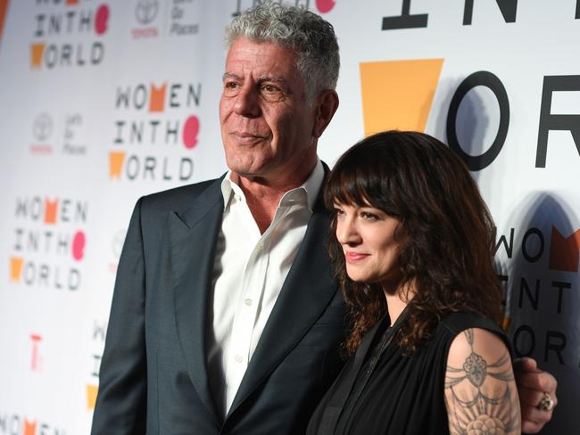 Anthony Bourdain had an allegedly rocky relationship with Asia Argento. Picture: AFP 