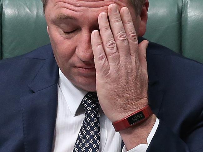 Deputy PM Barnaby Joyce in Question Time in the House of Representatives Chamber at Parliament House in Canberra. Picture Kym Smith