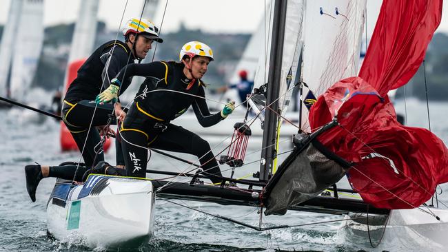 Cousins Jason Waterhouse and Lisa Darmanin racing in Geelong. Pic: Supplied.