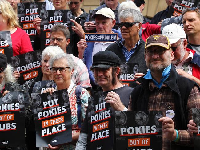 Protesters at a rally in Tasmania.