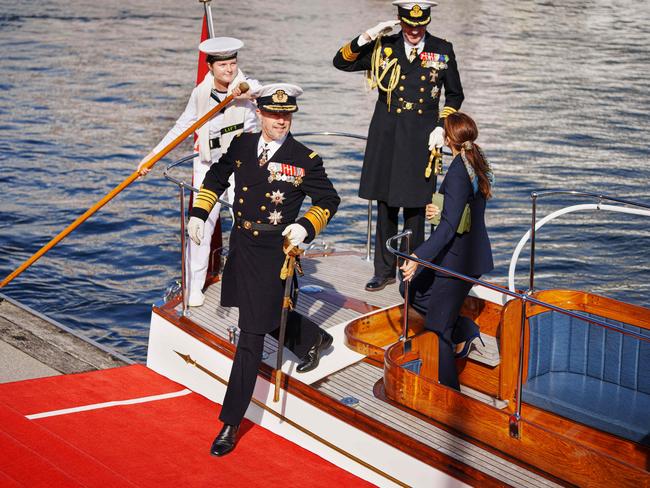 Frederik and Mary were dressed in navy blue from top to bottom. Picture: AFP