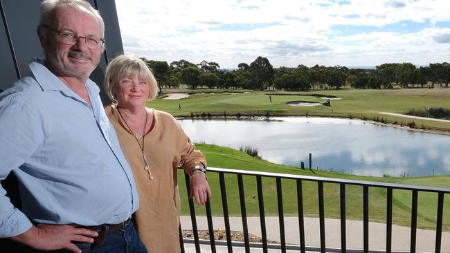 Curlewis Golf Club and Jack Rabbit winery owners Lyndsay and David Sharp. Picture: Mark Wilson