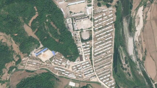 Satellite imagery of the Yodok prison camp in North Korea. Picture: Digital Globe via Getty Images.