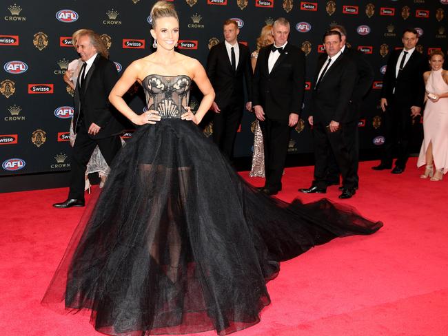 Jessie Hultgren, at the Brownlow with David Armitage of St Kilda, on the red carpet. Picture: Tim Carrafa