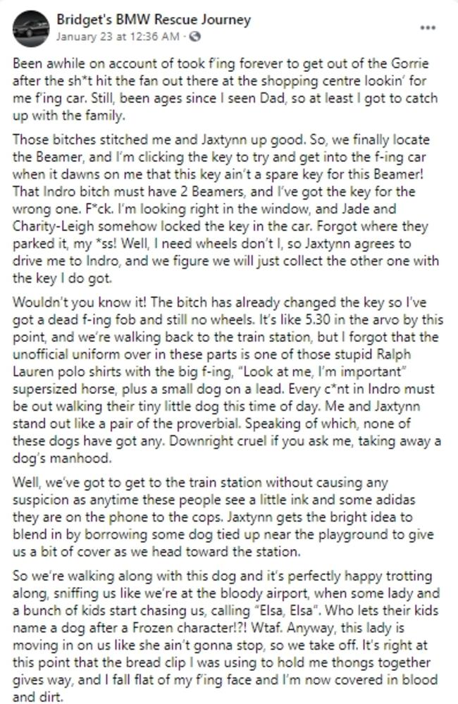 Screenshot of a post made on the Bridget's BMW Rescue Journey Facebook page on January 23, 2021. Picture: Facebook