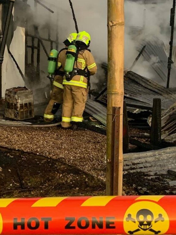 Firefighters on scene at Tyalgum. Picture: Fire and Rescue NSW Murwillumbah