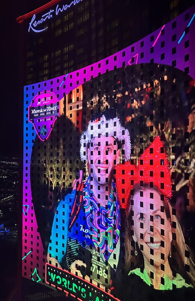 The world's biggest selfie on the side of the Hilton Hotel in Resorts World, Las Vegas.