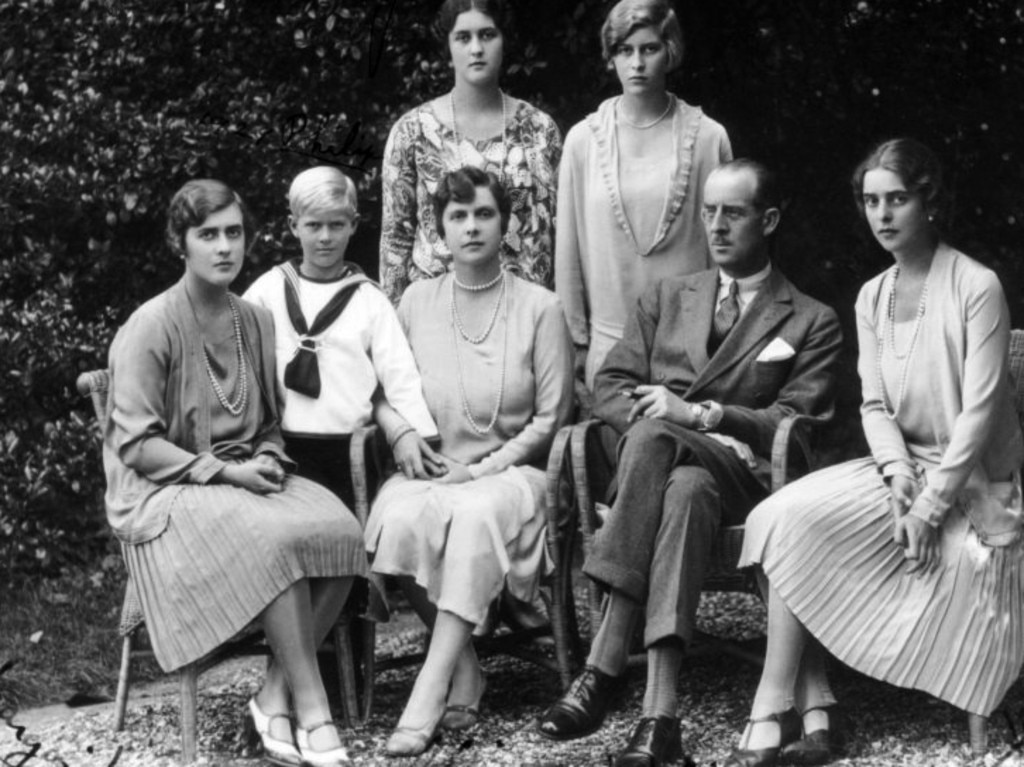 Prince Philip (in sailor’s top) pictured with his family in 1930. Picture: Supplied