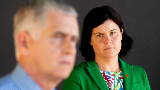 NT deputy chief health officer Dr Charles Pain alongside Health Minister Natasha Fyles are appearing at NT Estimates today. Picture: Che Chorley