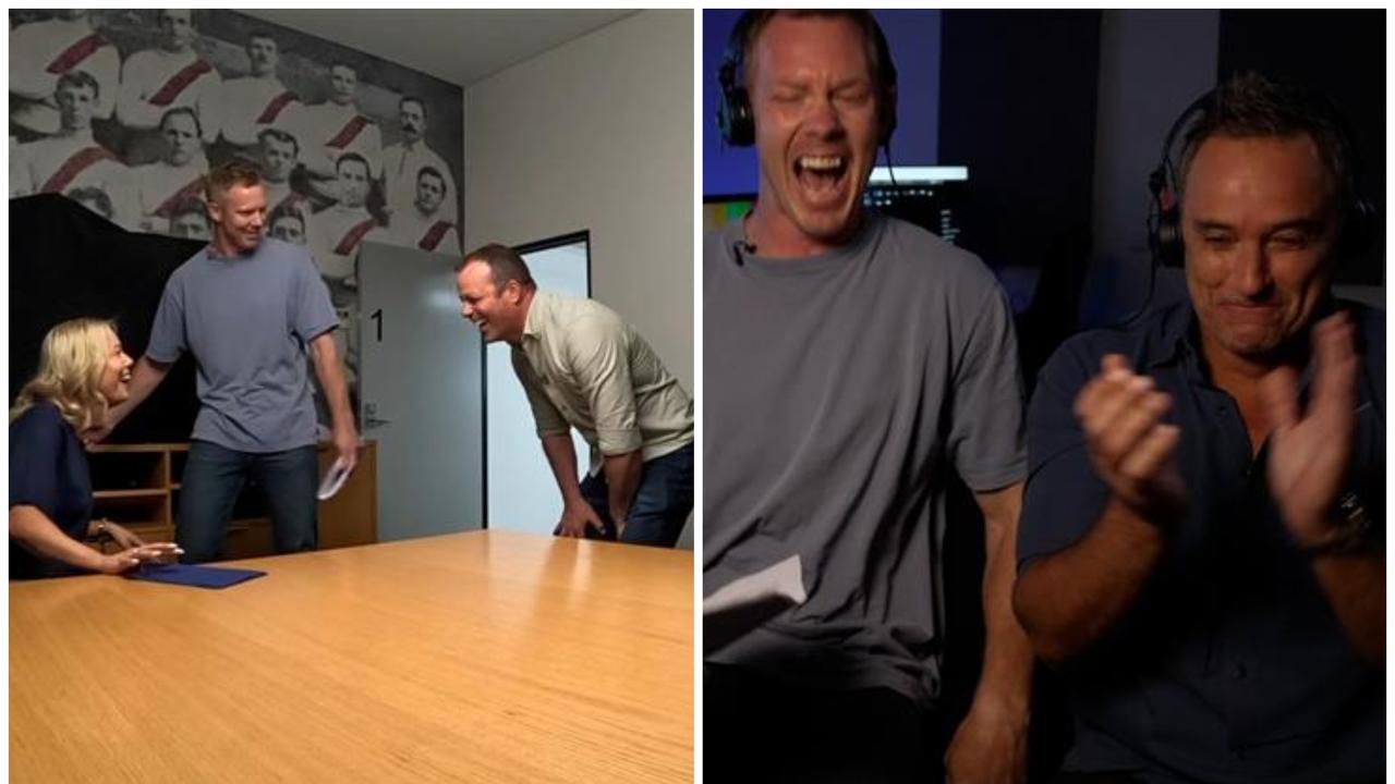 Footy greats stitch up AFL fans in epic prank