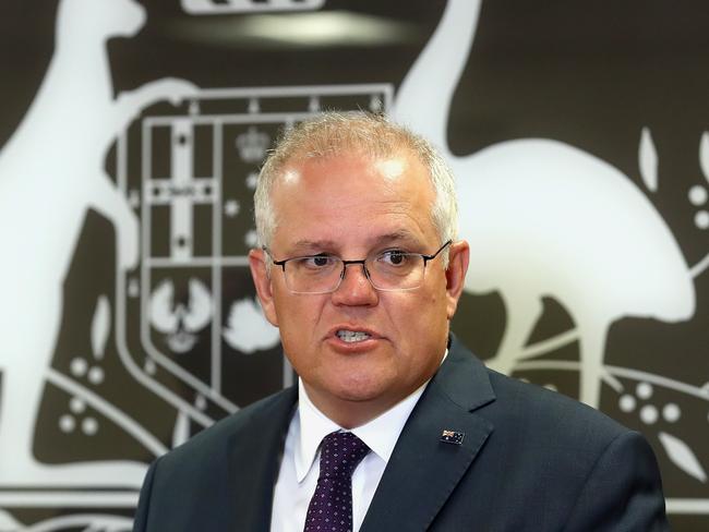 Prime Minister Scott Morrison speaks at a press conference at the Commonwealth parliament Offices. Picture: NCA NewsWire / Jono Searle