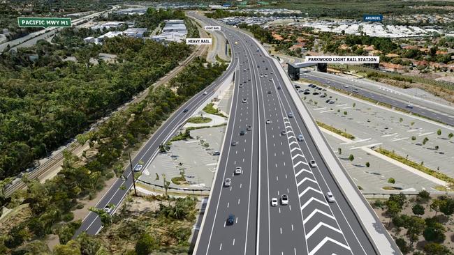 Artist impression of Coomera Connector at Parkwood. Picture: TMR