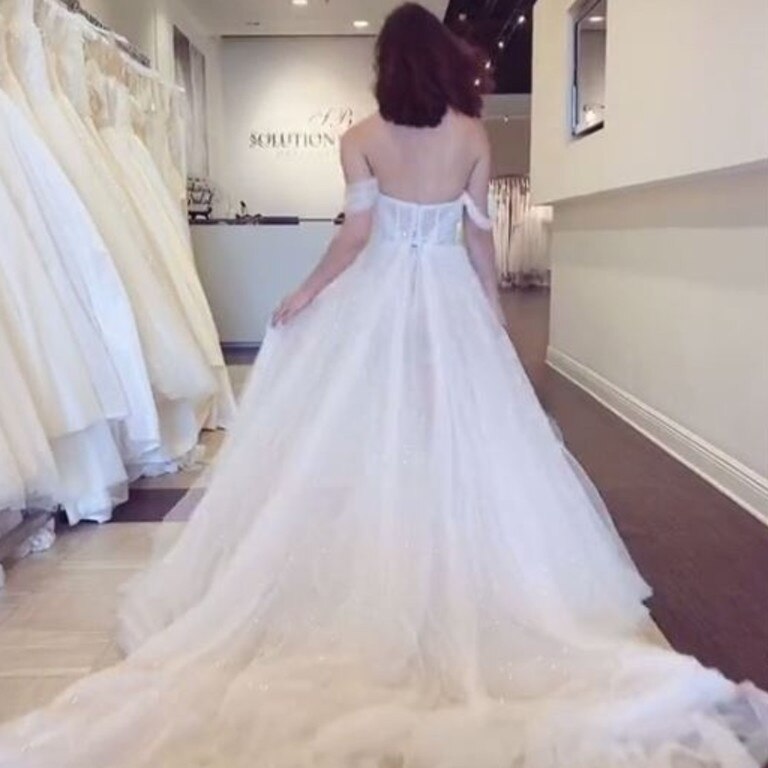 The dress looked every bit the princess gown from behind. Picture: TikTok.