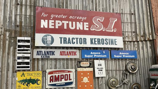 Various vintage signs from Roadside Relics on Brisbane Road, Gympie.