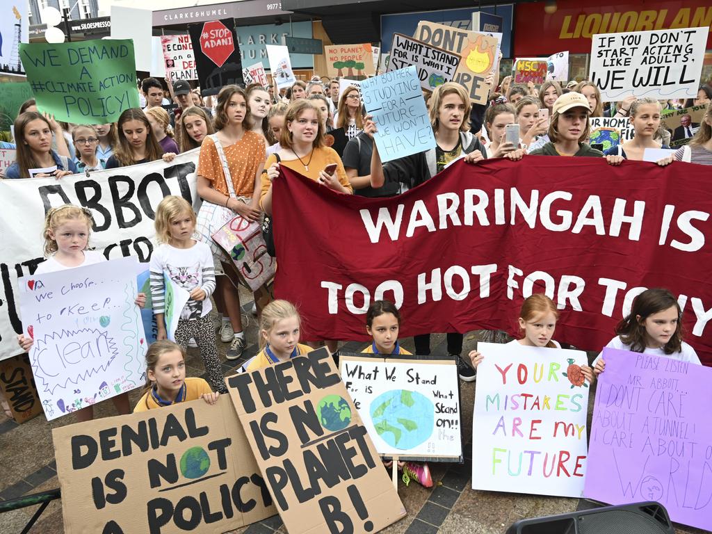 Protesters also turned up outside of Tony Abbott’s office in Manly. 