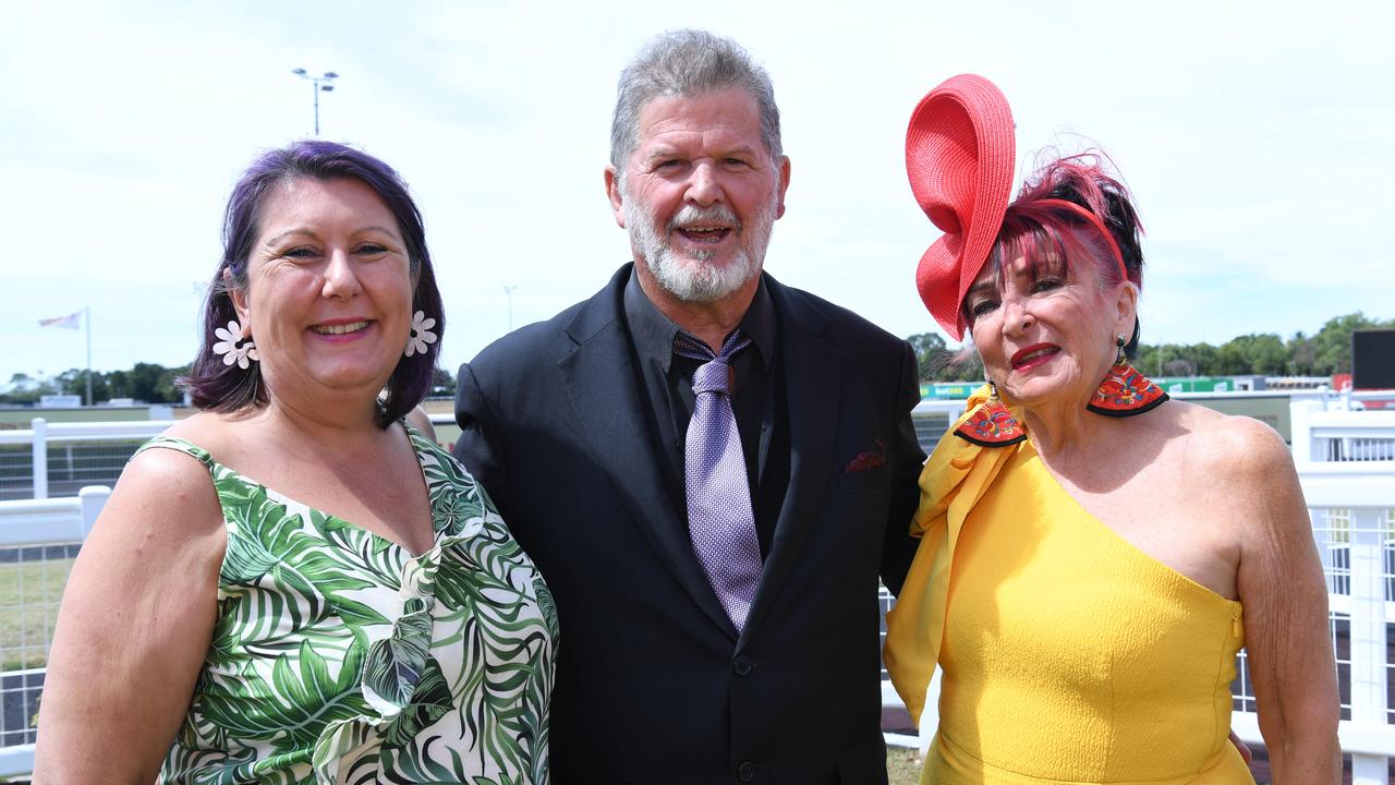 Charlie Marengo, Fred Munro and Hillary Tagell at the Bridge Toyota Ladies’ Day. Picture: (A)manda Parkinson