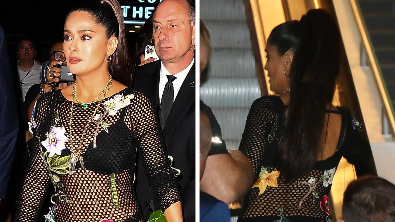 Salma Hayek Stuns In Fishnet Dress At Magic Mikes Last Dance Premiere Photos The Courier Mail