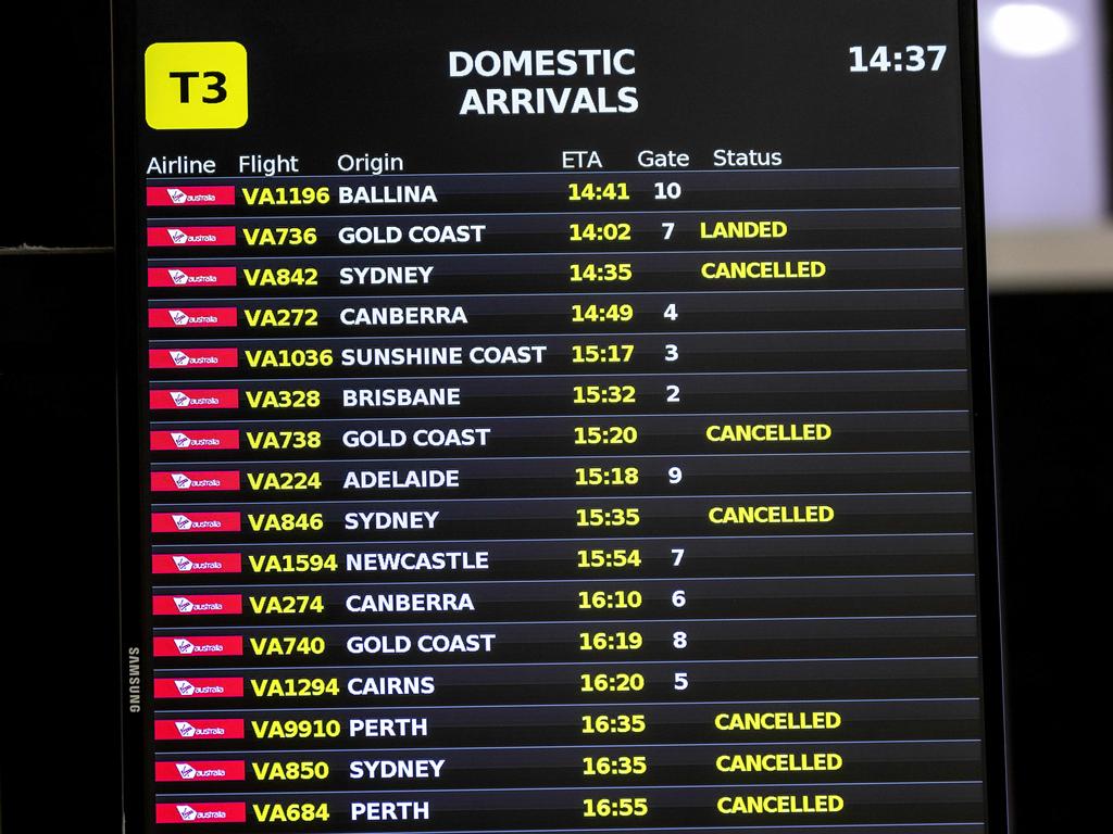 Travel plans have been thrown into chaos by canceleld flights. Picture: NCA NewsWire / David Geraghty