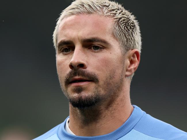 MELBOURNE, AUSTRALIA - NOVEMBER 08: Jamie Maclaren of Melbourne City warms up ahead ofg the AFC Champions League Group H match between Melbourne City and Buriram United at Melbourne Rectangular Stadium on November 08, 2023 in Melbourne, Australia. (Photo by Jonathan DiMaggio/Getty Images)