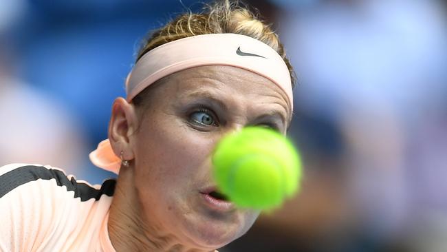 She was defeated by Karolina Pliskova in singles yesterday, but Lucie Safarova is still in action in doubles. Photo: AAP