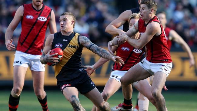 Dustin Martin racked up 43 disposals against Essendon. Picture: Wayne Ludbey