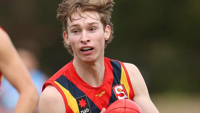 Crows father-son prospect Max Michalanney. Picture: Sarah Reed/AFL Photos via Getty Images