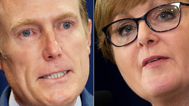 Christian Porter and Linda Reynolds. Picture: AFP