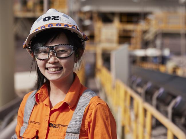 A worker at OZ Minerals' Prominent Hill mine in Far North South Australia. Picture: Supplied