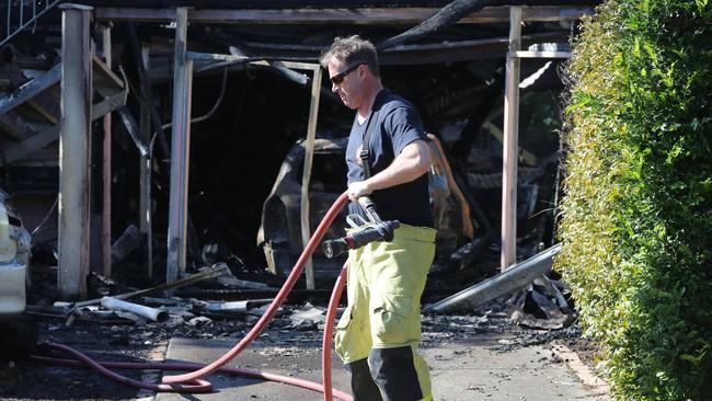 The scene of a house fire at Kitchener Street in Coorparoo. Pic Peter Wallis