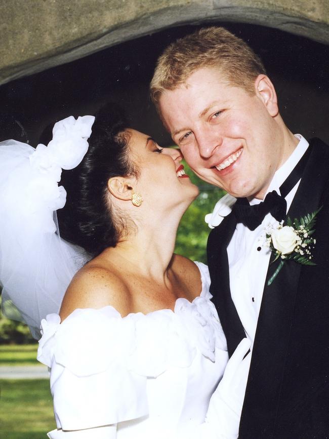 Carol Francolini and Arthur Jones on their wedding day. Picture: Supplied