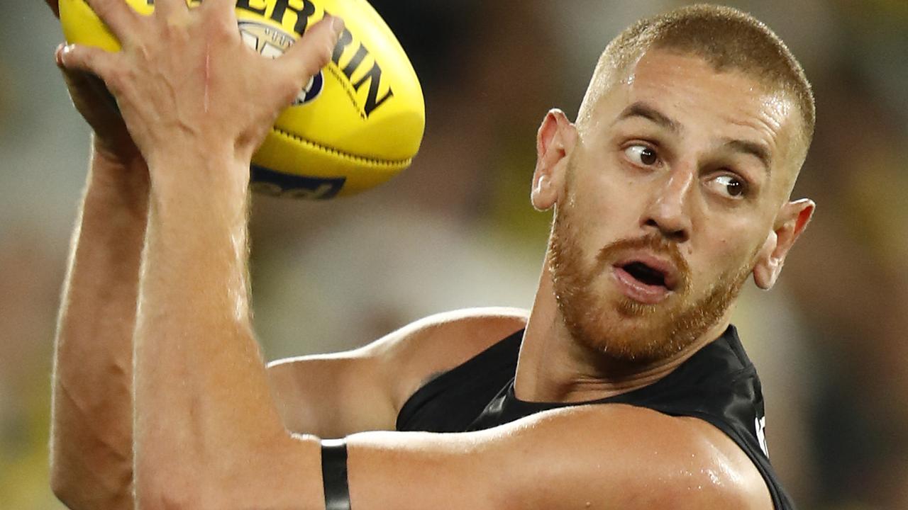 Liam Jones and the Blues’ backline was under siege against the Tigers. Picture: Getty Images