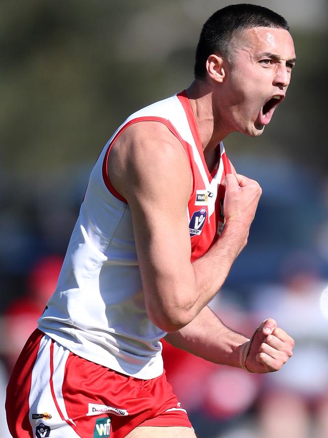 Ararat’s Tex Korewha booted three goals before halftime in the grand final.