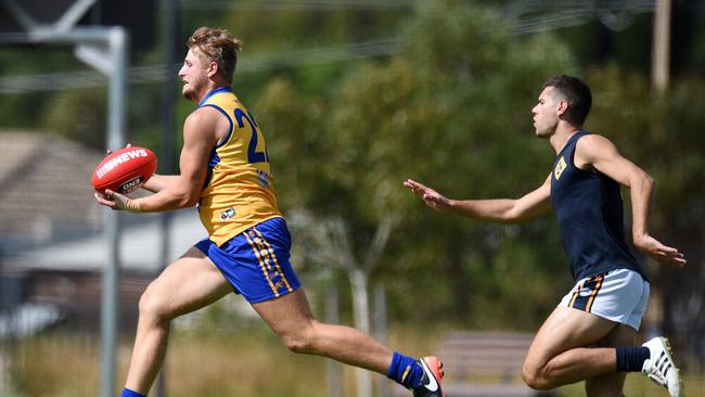 Beioley in action for Gaza. He was leading goalkicker for the Eagles last season. Picture: Roger Wyman