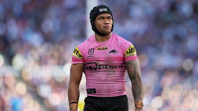 To’o says he’ll see it out the rest of his contract despite reports that he wanted to leave Penrith at the end of the year. Picture: Hannah Peters/Getty Images