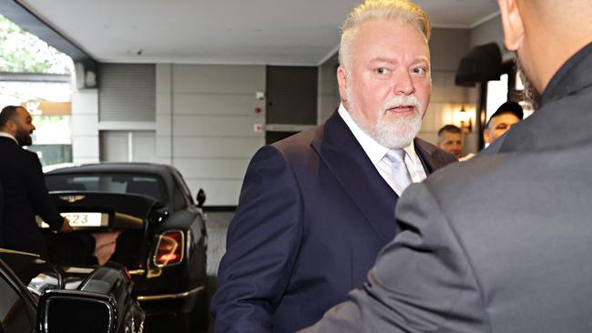 Kyle Sandilands leaving the Intercontinental Double Bay to attend his wedding to Tegan Kynaston in 2023. Picture: Adam Yip