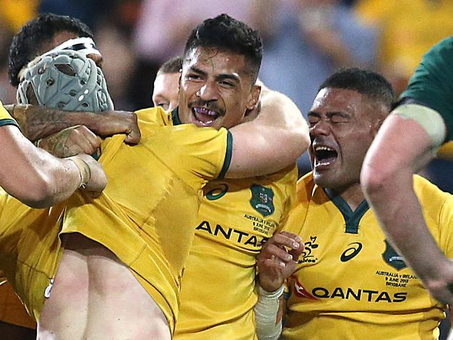 Pete Samu celebrates the win over Ireland. Picture: Getty Images