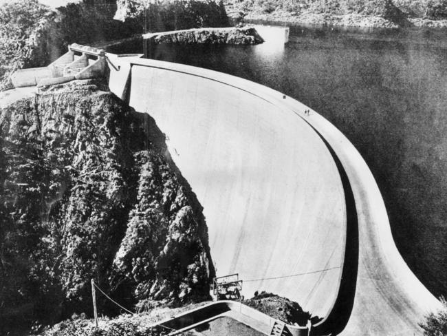 An engineering marvel: A photo of Tumut Pond Dam in January 1963, which was built as part of the Snowy Mountains Hydro-Electric Scheme.