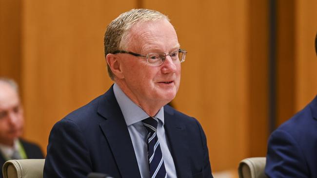 RBA Governor Philip Lowe appears at the Economics Legislation Committee Senate Estimates. Picture: NCA NewsWire / Martin Ollman