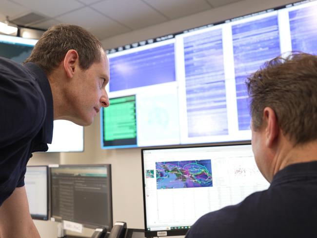 Senior Seismologist Trevor Allen examining seismic activity at Geoscience Australia. Picture: Supplied