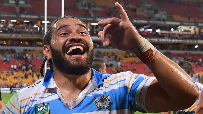 Konrad Hurrell made the most of Gold Coast’s win. (AAP Image/Darren